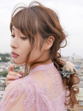 アース 三軒茶屋店(HAIR&MAKE EARTH) 三軒茶屋_レディース_コテ巻き_ヘアアレンジ_編み込み_おくれ毛_