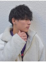 フリーク バーバーショップ 都島店(FREAK BARBER SHOP) 黒髪ツーブロックマッシュ無造作ツイストスパイラルパーマ