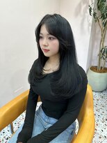 ボタン シブヤ(VOTAN SHIBUYA) 韓国ヘア/顔まわりレイヤーカット/前髪なし/顔まわりカット