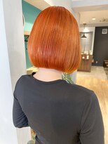 エミス バイ メルト 吉祥寺(emis by melt)&nbsp;【堀惠】オレンジカラーハイトーンボブぱつっとボブ吉祥寺