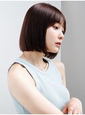 ぱっつん前髪シンプルストレート愛されショートワンレンボブ美髪