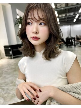 ソピ バイ インビテーション(sopi by invitation) “NARUOKA”オリーブカラー/韓国風巻き/マロンベージュ/前髪