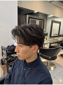 フェザーショート フェザーパーマ センターパート メンズ