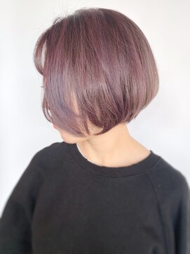 モリオフロムロンドン 原宿本店(morio from London) 【morio原宿】前下がりボブ　パープルカラー