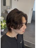 メンズ刈り上げないミディアム無造作パーマ