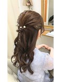 結婚式お呼ばれハーフアップ