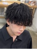波巻きツイストスパイラルニュアンスフェザーシャドウパーマ