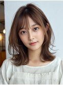 ブリーチなしベージュカラー 顔まわりカット