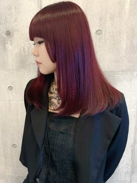 ユイマァル 岡山店(YUIMARL) 髪質改善カラー20代30代ブリーチダブルカラーワインレッド
