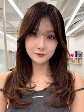 アッシュ 新杉田店(Ash) 新杉田レイヤーカット韓国ダブルカラー顔周り前髪カットボブ