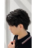 シャドウパーマ　メンズシースルーマッシュニュアンスパーマ韓国