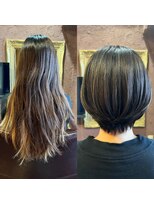 クロノス(CRONOS) 【cronos】ショートボブ/3Dカラー/白髪ぼかし/