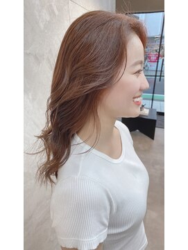 ドゥマン(Demain) ブリーチなし/透明感/ピンクベージュ/小顔/フェイスレイヤー