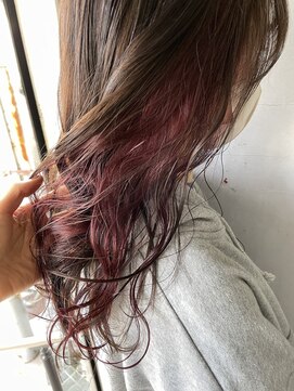 エミュー(emue) 10代20代大人かわいい裾カラーピンクベージュミディアム