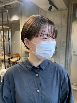 ラボヌールヘアーパルフェ 大宮西口店(La Bonheur hair parfait) 耳かけショート× オリーブベージュ　【parfait 松梨】