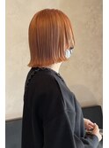 オレンジベージュ/ケアブリーチ/ボブ