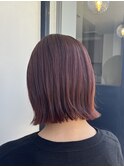 【庄内店/カット カラー】暖色カラー/外ハネボブ/レッドブラウン