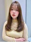 中川智帆/チェリーブラウン/ホワイトグレージュ/ミニウルフ/前髪