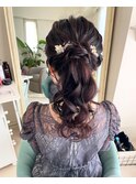 お呼ばれヘアセット/結婚式ヘアセット/ポニーテール