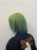 ウィルゴ 原宿(VIRGO)&nbsp;ネオングリーンブルービビットカラーインナーカラーサファイア