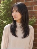 ローレイヤー顔周りレイヤーカット3Dレイヤー小顔ロング