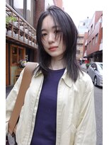 ネルケ 立川(nelke)&nbsp;韓国風くびれレイヤーシースルーバング暗髪立川