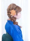 ふわふわサイドダウン　袴　着付け