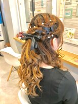 パシャ(Pasha) 編み込みリボンのハーフアップ