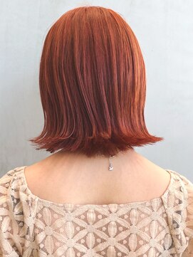 アイティー バイ アルバム 浦和店(IT by ALBUM) オレンジボブ_オリーブカラーハイライトカラー_ba307061