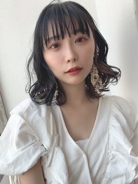 ワンス(Once) Once インナーカラーピンク イヤリングカラー ぱっつん by.加藤