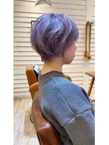 アデプト 綾瀬店(adept)&nbsp;ショート×ブリーチありパープル【綾瀬/北千住/亀有】