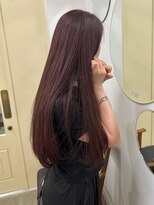 ハイフ(haif) 【haif】ワインレッドカラー 暗めレッド レイヤースタイル