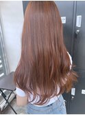韓国ヘア　オレンジ　ロングヘア