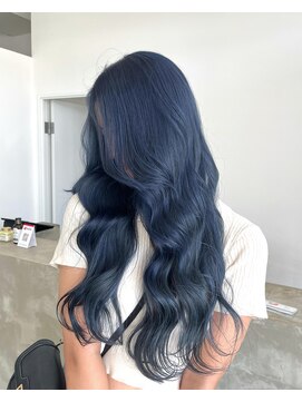 ノートエートル 西金沢(Nought etre) ネイビーブルー10代20代30代ブリーチカラーブルーラベンダーカラ