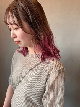 ラヴィズム 長岡店(LUVISM) ミルクティーベージュダブルカラーインナーカラー新潟長岡宮関