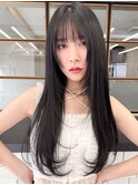レイヤーロング20代30代40代大人可愛い毛先ワンカール後れ毛