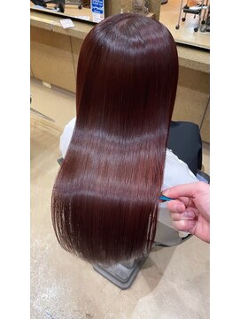 ひろ美容室 ミルクティーピンクフレンチカジュアルレイヤーロング_ba493491