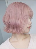 ホワイトピンクペールピンク　ケアブリーチ　原宿　佐藤