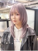 ウルフレイヤー顔周りレイヤーホワイトグレージュ_ba549453