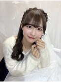 ラベンダーカラー透明感カラーアッシュグレーロングヘア内巻き◎