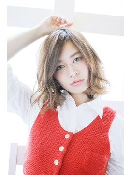 マーブルズ 横浜店(marbles) 透け感ミックスカール/ハイトーンカラー[横浜美容室30代40代]