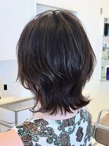 ミッテル(mittell)&nbsp;ミディアムヘア毛先パーマことりベージュ黒髪ウォーターフォール