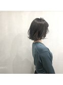 切りっぱなしボブ×モノグレージュ