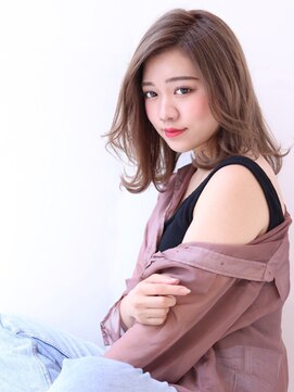 オーロ 池田店(ORO) 透け感のあるシフォンベージュ外ハネボブ☆