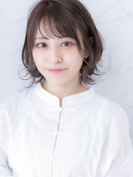 ローマ ギンザ(ROMA Ginza) 【ROMA銀座】ブリーチなしアッシュ/ひし形/外ハネくびれミディ