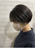 フロントカーキボブ_アースカラーミニボブヘア_196