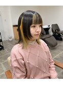 インナーカラー/顔まわりレイヤー/イエローカラー/大重有輝弥
