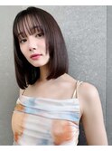 オリーブベージュ/髪質改善/縮毛矯正/ボブ/前髪/顔周り/新潟万代
