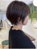 ●前下がりショートボブハンサムショートカットカラーパーマケア