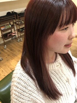 エメバイサワ(Aimer by sawa) 20代30代40代ストレートインナーカラーピンクアッシュ美肌